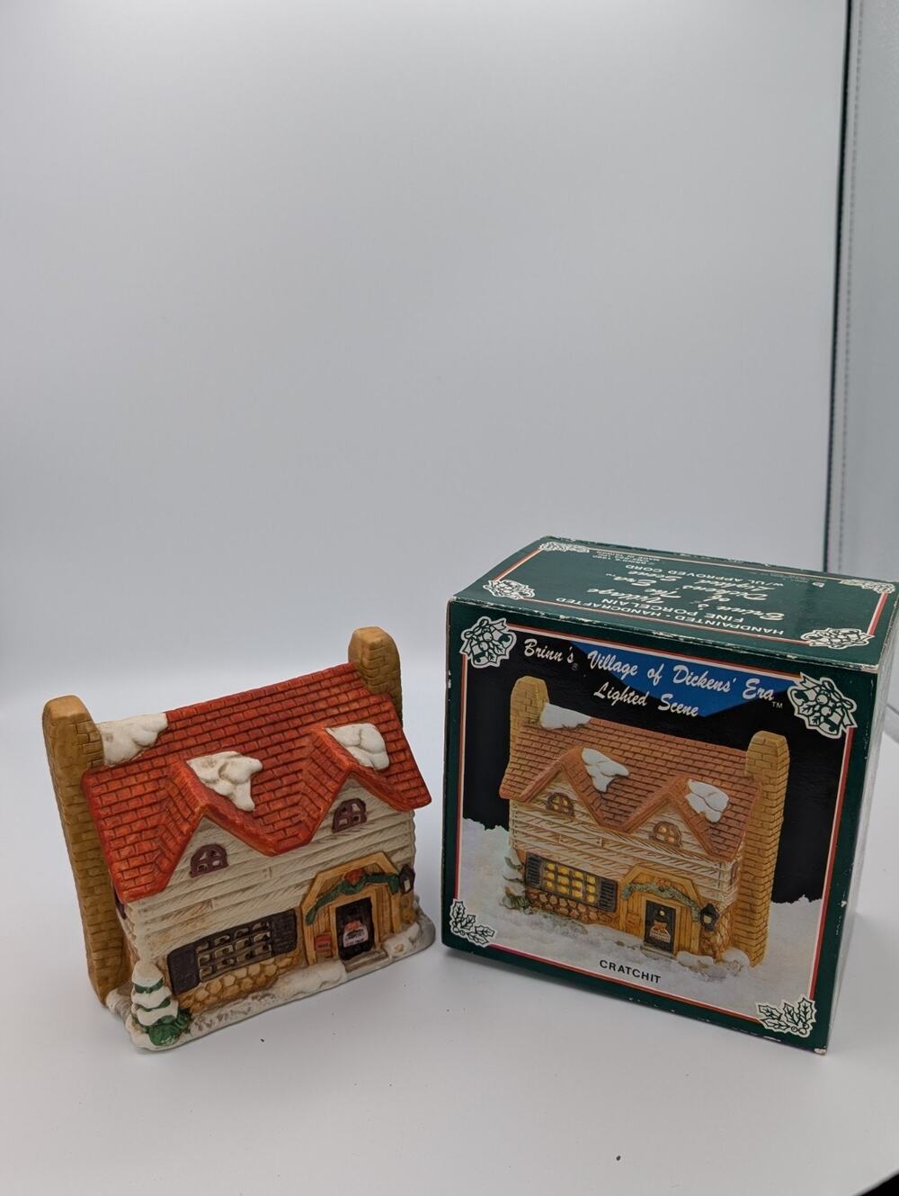 Brinn's Dicken's Village Cratchit Light Up House 1987 Used Working MIB